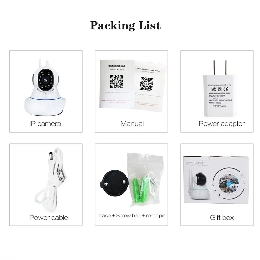 

1080P 2MP Wireless Home Security Camera Indoor Two-way Audio Baby Monitor CCTV Wifi Video Surveillance IP Camera Support SD Card