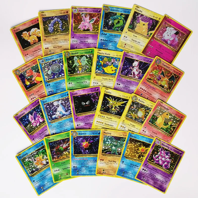 60PCS/SET Charizard Mewtwo Pokemon Cards Flash First Edition Basic Trainer English Generation Game Collection Gift | Игрушки и хобби