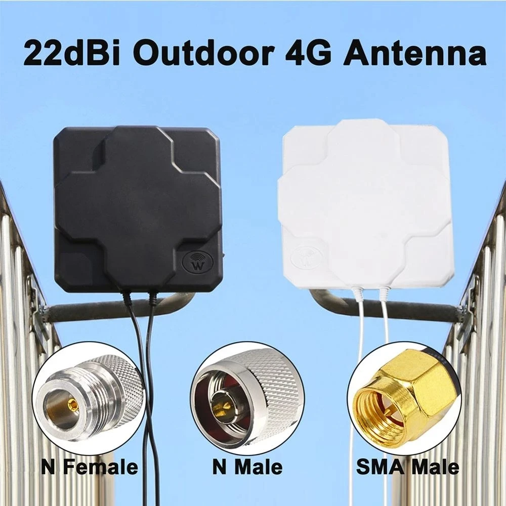 30CM Cable Outdoor 4G LTE MIMO Antenna 2*22dBi Dual Polarization Panel Directional External Antenne N Male/N Female/SMA Male