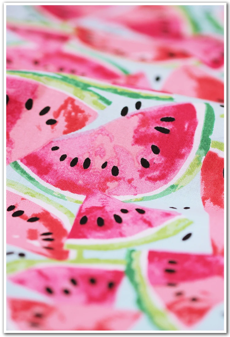 Летняя хлопковая ткань с принтом фруктов арбуза для шитья Лоскутная кукла