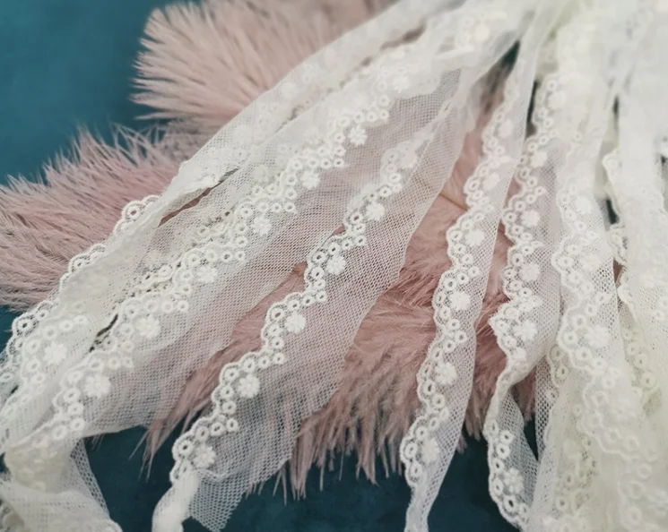 Бесплатная доставка 5 метров хлопковая декоративная вышивка цвета слоновой