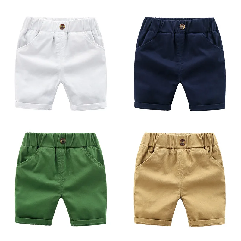

Однотонные детские брюки, одежда для девочек, детские брюки для мальчиков, шорты, размер 90 ~ 130, летние пляжные яркие белые тканые