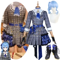 youtuber vtuber hololive hoshimati suisei uniform outfit women cosplay costumes halloween full set cosplay costume wig shoes
