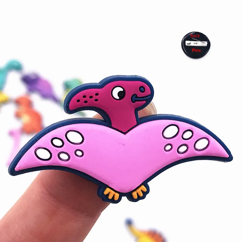 1 шт. заколки с животными Мультяшные брошки в виде динозавров мягкие Значки из ПВХ