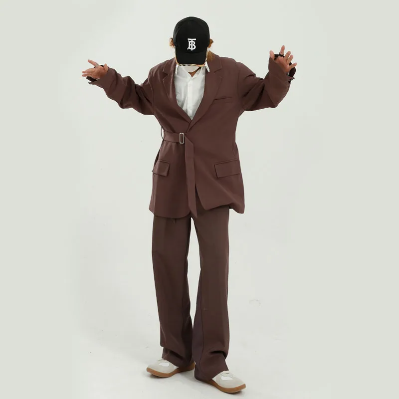 Мужской винтажный Модный уличный костюм пальто брюки мужские костюмы из 2