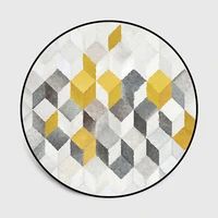 nordic style abstract yellow gray geometric circular bedroom living room carpet customizationcustom size