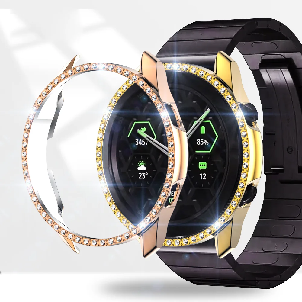 

Bling PC Watch Protective Case for Samsung Galaxy Watch 3 41MM/45MM Electroplated diamond Screen Protector Bumper Cover Shell