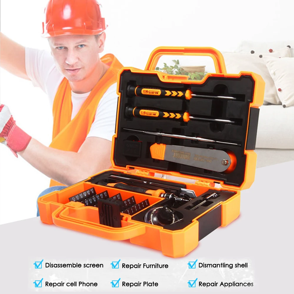 

JM-8139 45 in1 Professional Precision Screwdriver Set Hand Tool Box Set Tweezers Tools for iPhone PC Repair Tools Kit