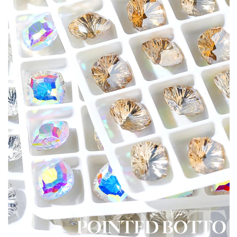 Новые стразы для дизайна ногтей 30 шт./упаковка с заостренным дном квадратное