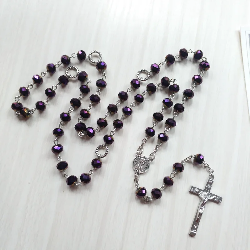 QIGO религиозная молитва ювелирные изделия длинный крест Кулон Четки Ожерелье