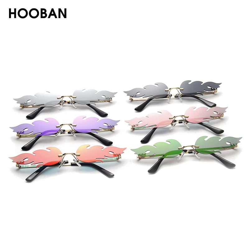 Солнцезащитные очки HOOBAN без оправы UV400 для мужчин и женщин модные брендовые