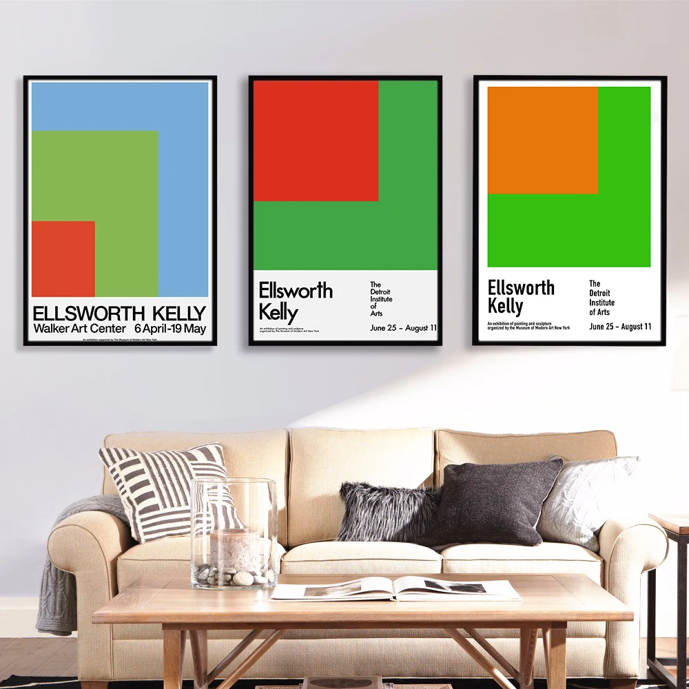 Выставочный постер Ellsworth Kelly абстрактные ретро-принты галерея Ферруса Калифорния