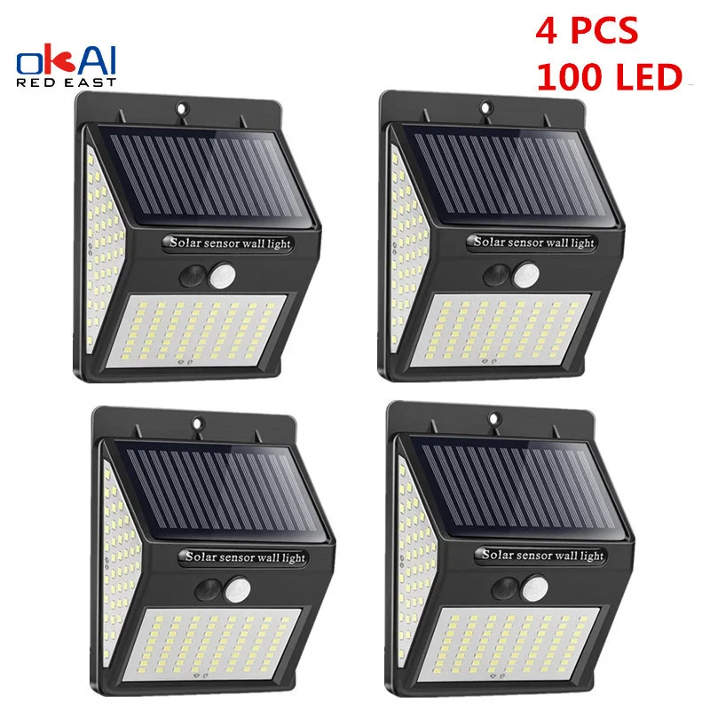 

LED Solar Lamp Waterproof Solar Night Light Motion Sensor Porch Path Street Fence Garden Stairs Wall Corridor Emergency Sconce