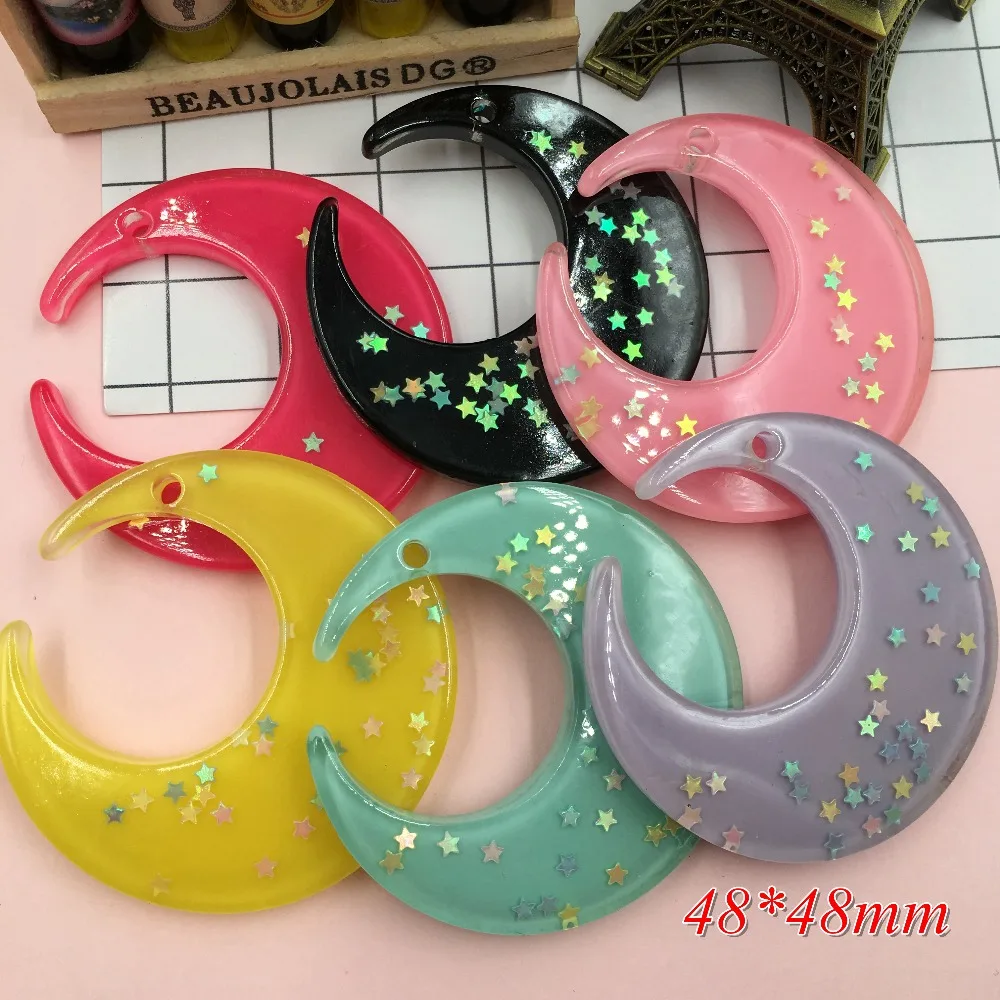 Очаровательные красочные кавайные Луны из смолы для рукоделия скрапбукинга