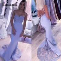 bbonlinedress lavender mermaid prom dresses 2020 lace beaded spaghetti strap backless evening dress long robe de soiree