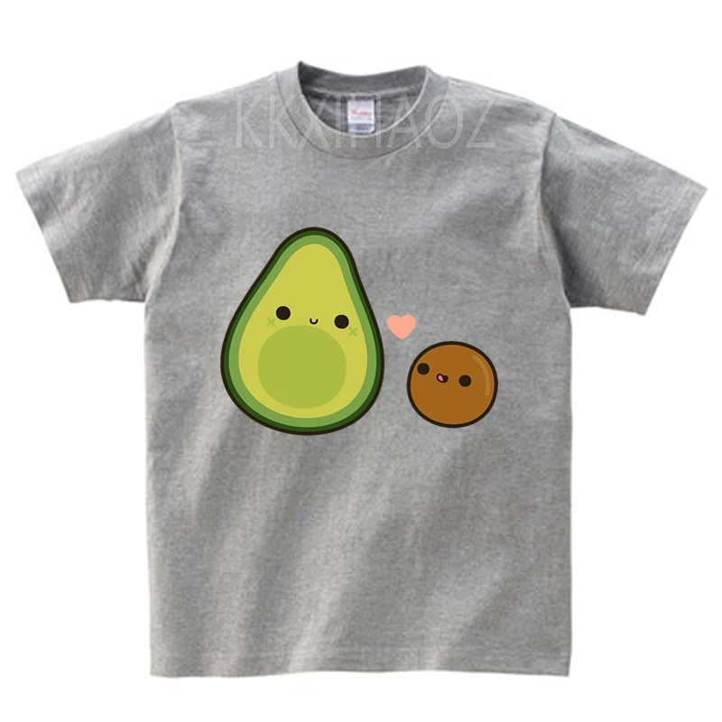 

Kawaii Футболка с принтом авокадо Детская футболка с мультяшным рисунком Летний Топ Повседневная модная футболка топы для девочек милая детск...