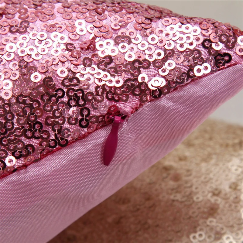 Блестящая однотонная атласная Серебряная Подушка с блестками 40*40 см чехол для