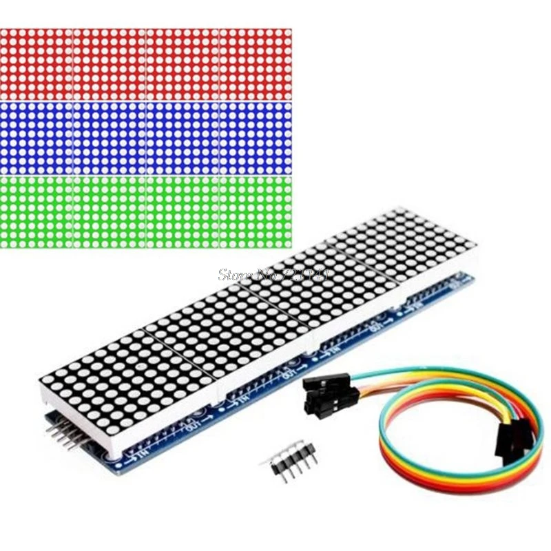 MAX7219 4 in 1 LED Display Dot Matrix Microcontroller MCU Control Module 5P Line