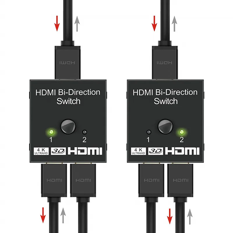 Сплиттер HDMI переключатель 4K 2 порта двунаправленный 1x2 / 2x1 Порты Sup Ultra HD 1080P 3D HDR HDCP