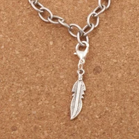 40pcs feather clasp european lobster trigger clip on charm beads zinc alloy 39 3x5 8mm c564 tibetan silver oval shape metal