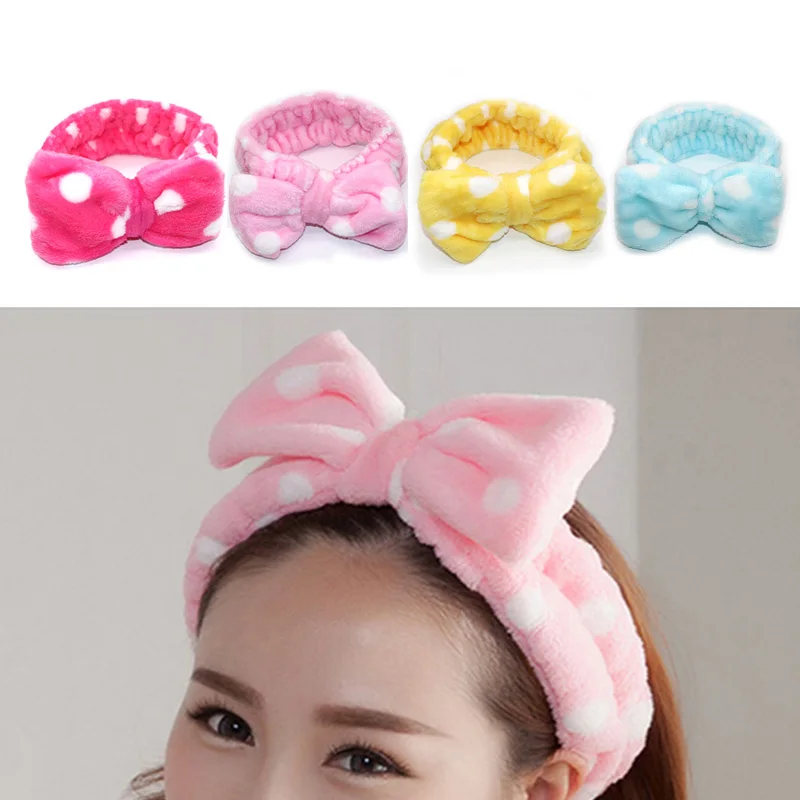 Повязка на голову с кроличьими ушками из кораллового флиса мягкая эластичная