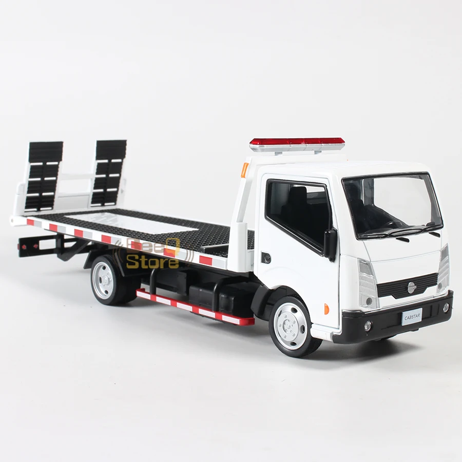 

Cabstar Truck DieCast Metal High Simulation 1:32 Alloy Pull Back Car Model Rescue Trailer Transport Truck Simulated Lights