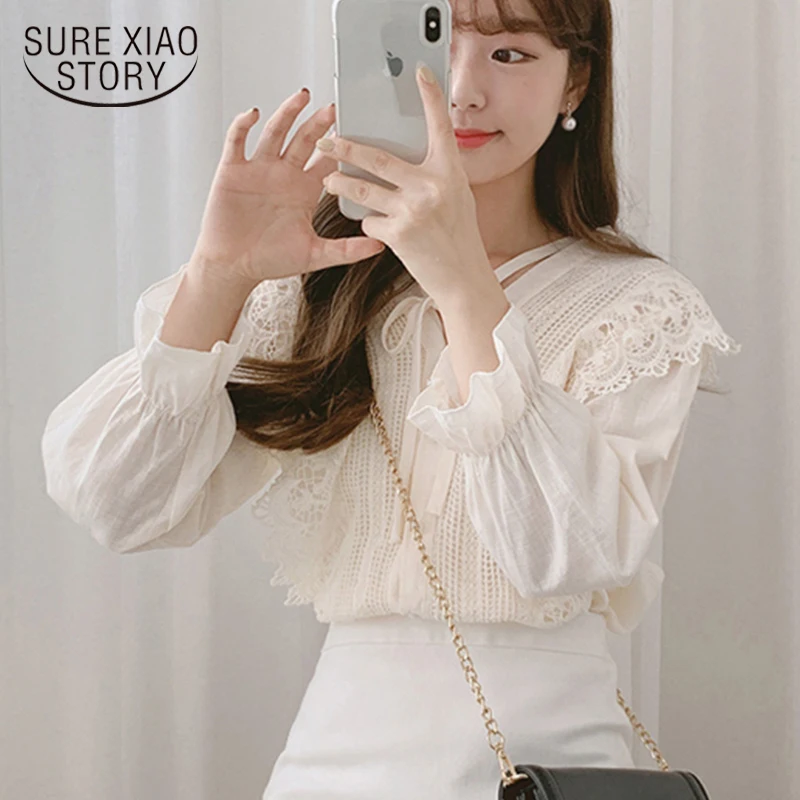 

blusas mujer de moda ladies tops and blouses 2019 blusa feminina dames blouses lange mouwen Spliced Office Lady shirts 6876 50