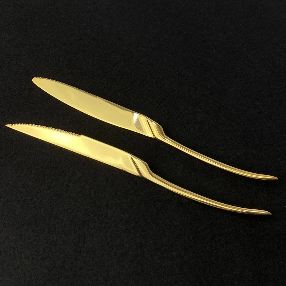 4 набора Роскошная золотая посуда 304 нержавеющая сталь набор столовых приборов