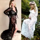 Новинка элегантное сексуальное кружевное платье для беременных с V-образным вырезом и длинными рукавами реквизит для фотосъемки беременных женские платья