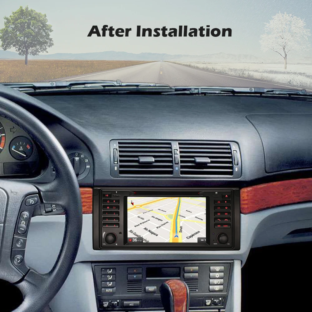 

7" Android 10.0 Autoradio SatNav Car stereo Bluetooth Car Radio GPS DAB+ 4G DVD CarPlay+ for BMW 5 Series E39 E53 X5