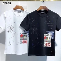 2021 new style dsq2 fashion high end printed mens short sleeved t shirt dt855