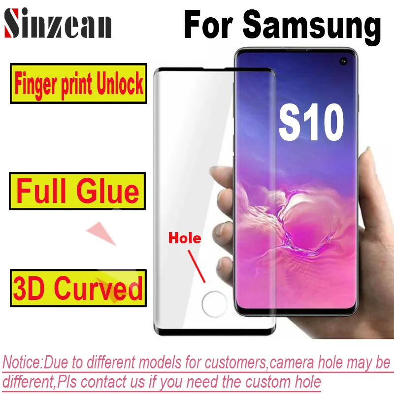 Изогнутое закаленное защитное стекло для экрана с отверстием пальца 50 шт./лот