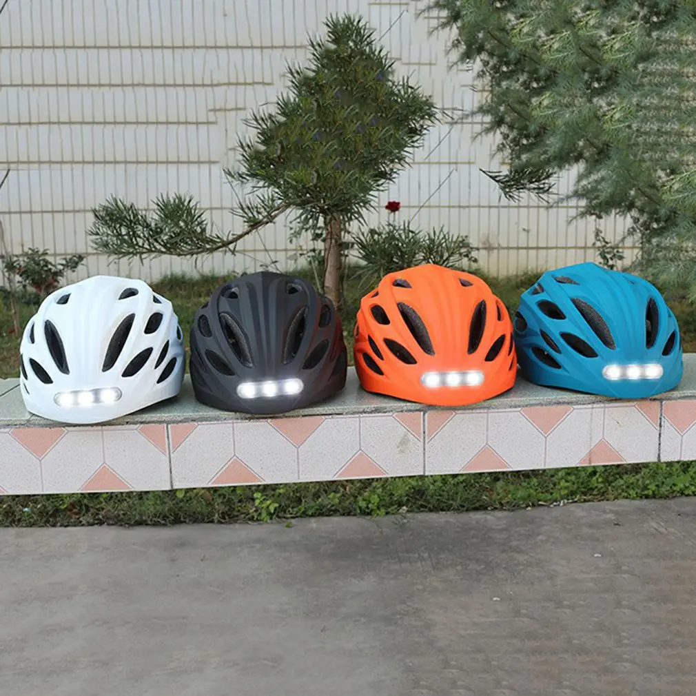 

Cycling Safety Helmet With Lighting Warning LED Front Light Road Bike Bicycle Motorcycle Riding Ventilated Safely Helmet