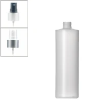 500ml empty plastic soft bottle natural colored hdpe cylinder round with blackwhite aluminum fine mist sprayers
