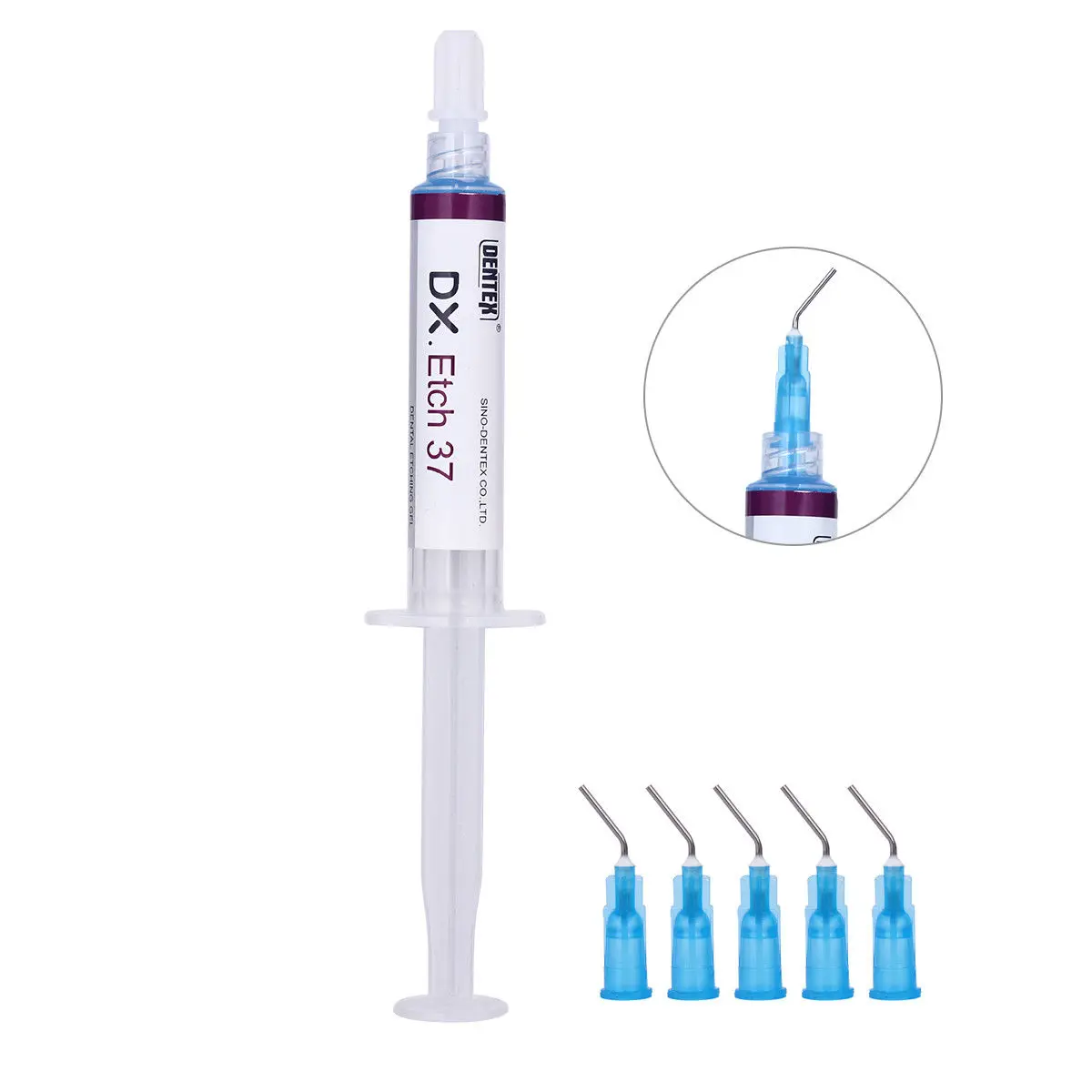 20Packs Dental Etchant Adhesive Etch Acid Etching Gel Agent 37% Phosphoric 5ML/Syringe Dentex Flow Tips Composite Resin Bonding