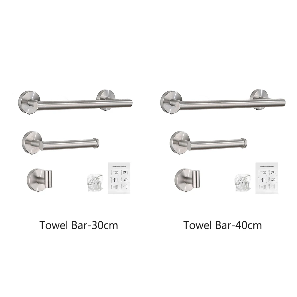 

Kitchen Modern Towel Bar Bathroom Hardware Set Wall Mounted Easy Install Toilet Paper Holder Durable Stainless Steel Brushed