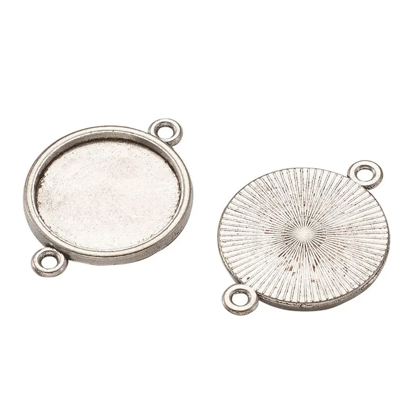 10 шт. Тибетский Стиль плоский круглый кабошон настройки соединителя античное