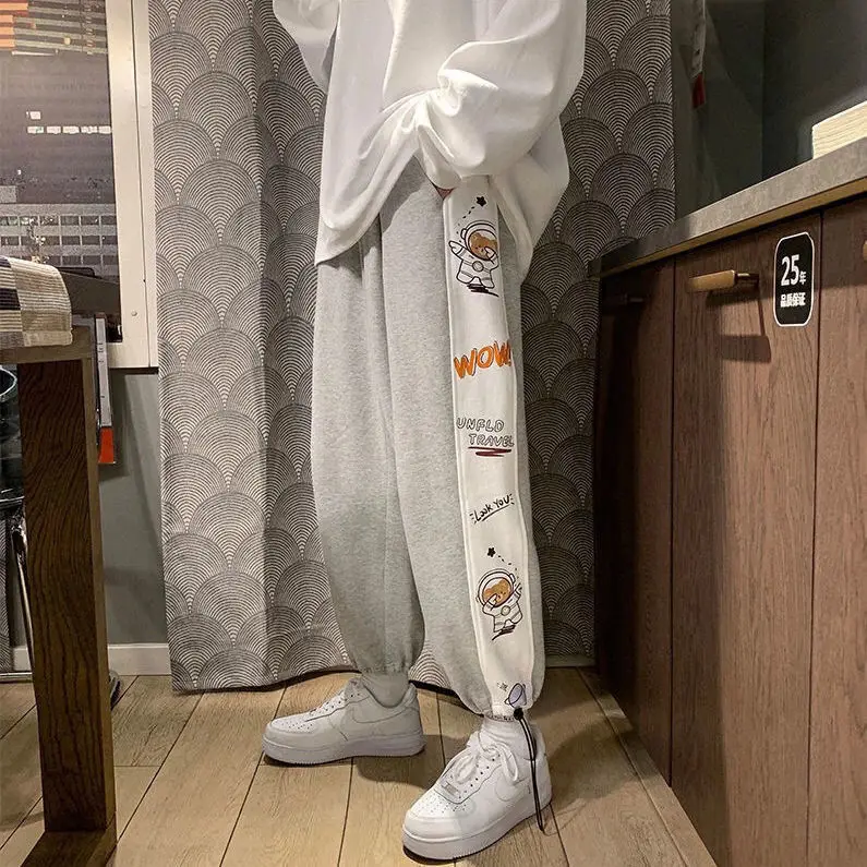 Широкие брюки для мужчин в стиле Харадзюку повседневные спортивные бега уличная
