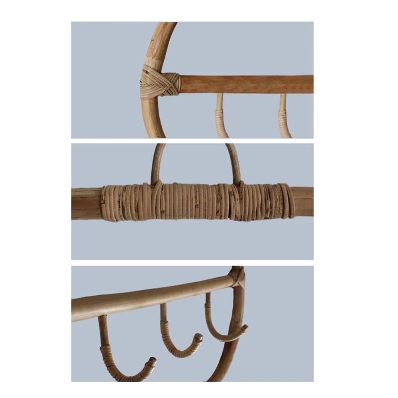 

Rattan Wall Hooks Clothes Hat Hanging Hook Crochet Nordic Vintage Cloth Holder Organizer Hangers Decor for Home Hotel Dorm Decor