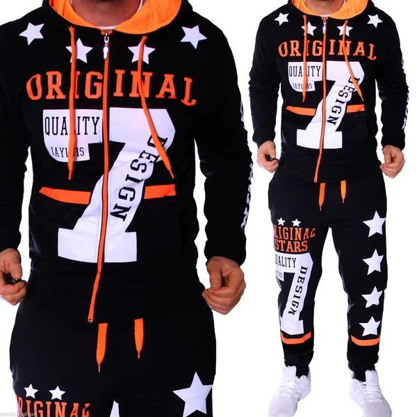 2018 новый мужской модный комплект из 2 предметов: толстовка с капюшоном и