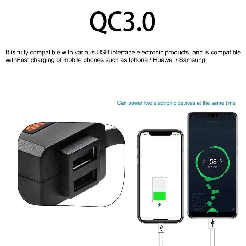 

Motorcycle Dual QC 3.0 Quick Charger USB Digital Voltmeter Adapter with Switch Motorcycle Accessories