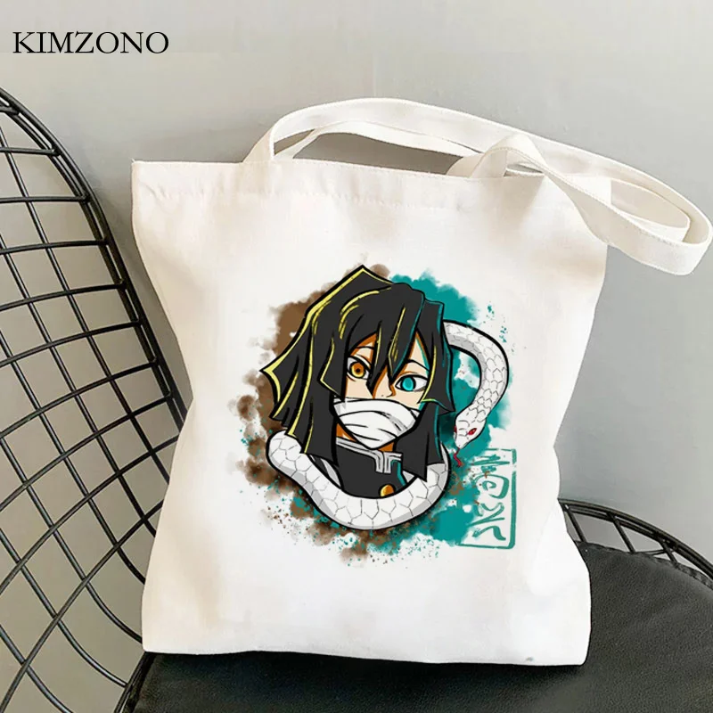 

Сумка для покупок из хлопка, многоразовая, рассекающая демонов, Kimetsu No Yaiba