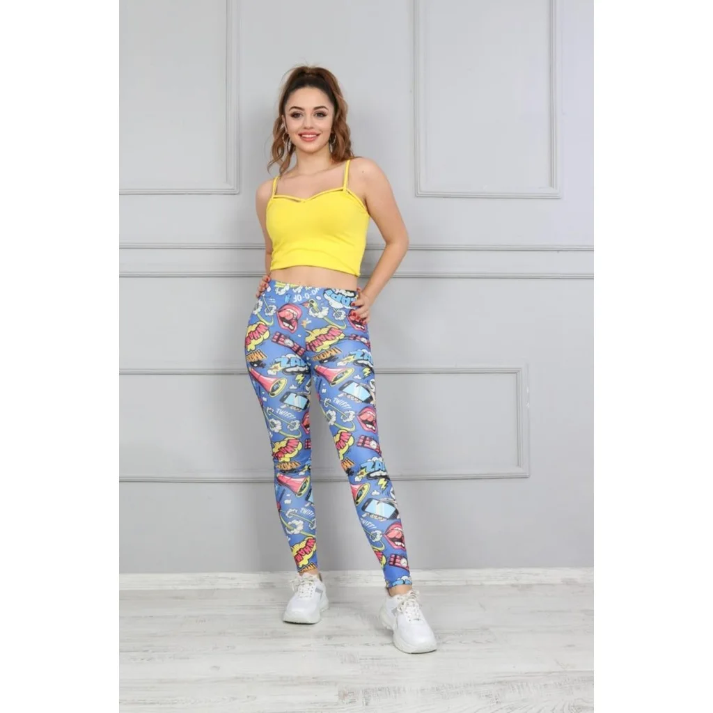 Women Multi-Color Digital Printed Fitness Leggings 100.54