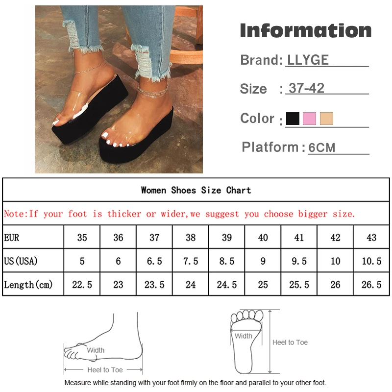 

Women Slippers Ladies Platform High Heel PVC Casual Woman Beach Sandals Outdoor Color Printing Non Slip Soft Durable Lady Shoes