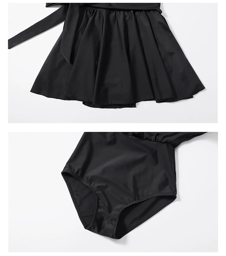 

Black Summer Bikini Jumpsuit Female Sexy Backless Wrap Chest Cover Up Halter Swimsuit Beachwear for Women One Piece Bathing Suit