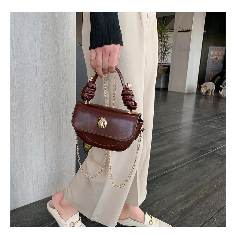 Мини-сумка для женщин 2020 модная кожаная полукруглая женская сумка Наплечные