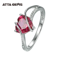 heart shape ruby 925 sterling silver ring 2 5 carats women love ring for party wedding and engagement romantic gift