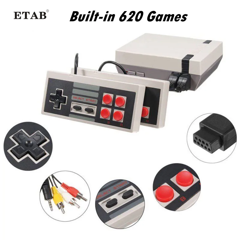 

Built-In 620 Games Handheld Video Game Console 8Bit Retro Classic Mini Game Player Christmas gift AV Output TV Game Console