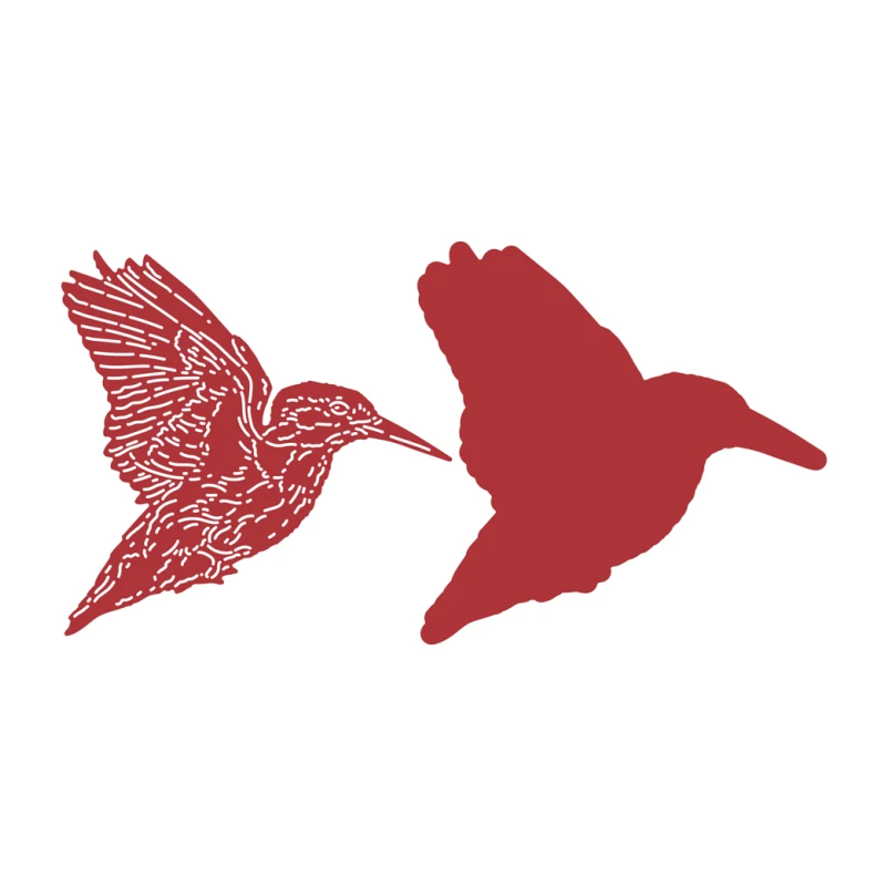 

Two Red Robins Hovering Metal Cutting Dies Diy Handmade Scrapbook Diary Decoration Template Embossed Greeting Card 2021 Hot Sale