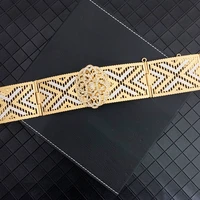 bicolourable gold plating women waist chain hollow design arabic trendy gold body chain for caftan dress jewelry belts
